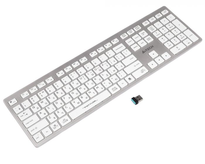 Клавіатура бездротова A4Tech Fstyler FBX50C White