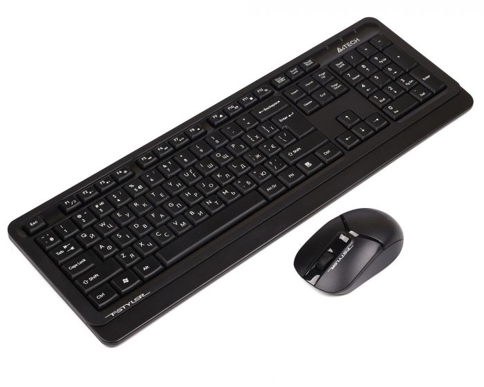 Комплект (клавіатура, миша) бездротовий A4Tech FG1012S Black/Grey