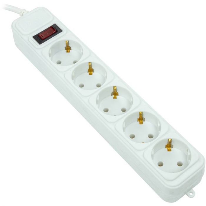 Фільтр живлення PowerPlant JY-1056/5B 5 розеток, 5м 100% медь, White (EX610587)