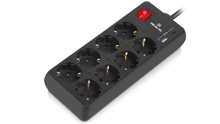 Фільтр живлення REAL-EL RS-Protect 805 3м Black (EL122300043)