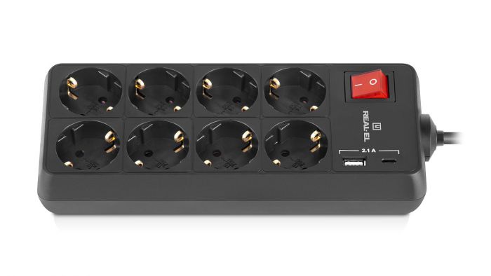 Фільтр живлення REAL-EL RS-Protect 805 3м Black (EL122300043)