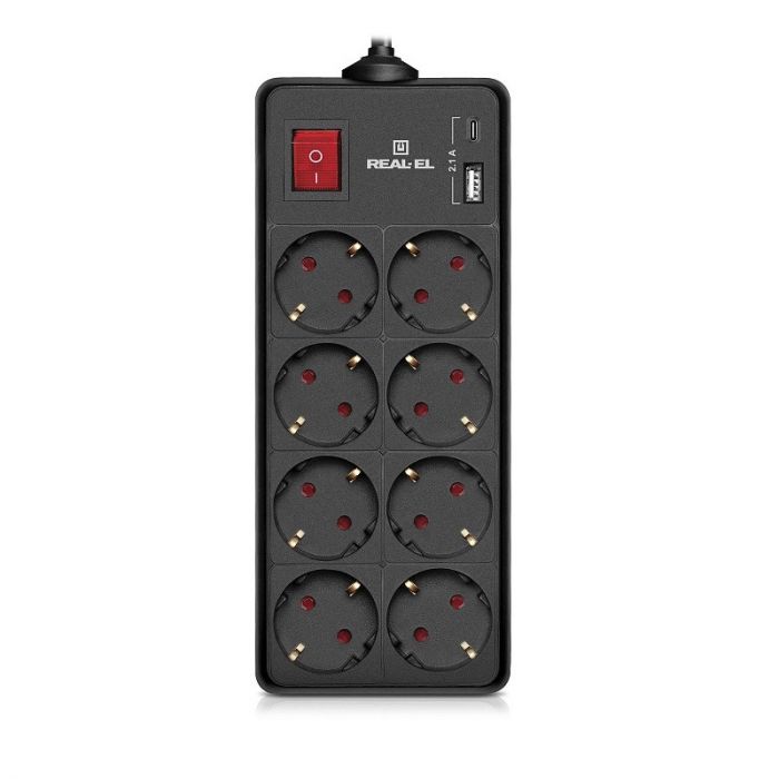 Фільтр живлення REAL-EL RS-Protect 805 3м Black (EL122300043)