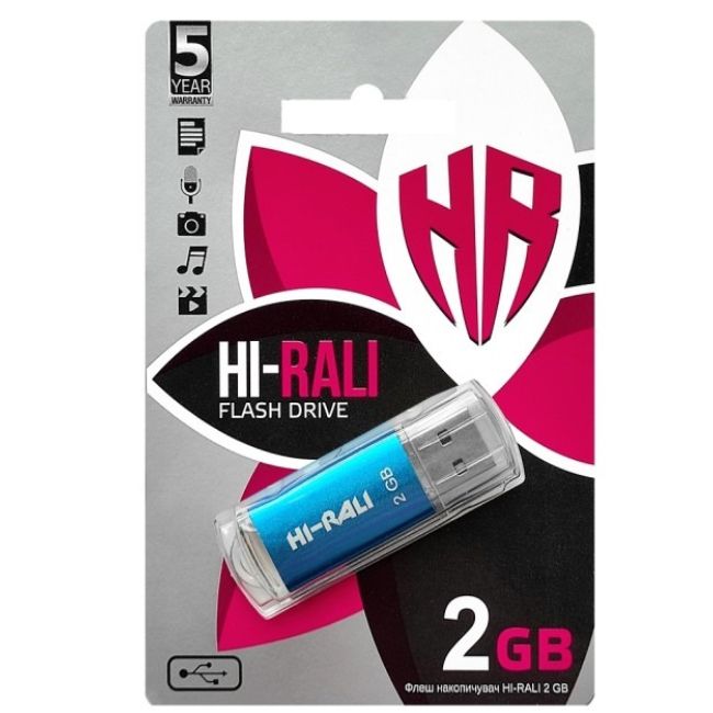 Флеш-накопичувач USB 2GB Hi-Rali Rocket Series Blue (HI-2GBRKTBL)