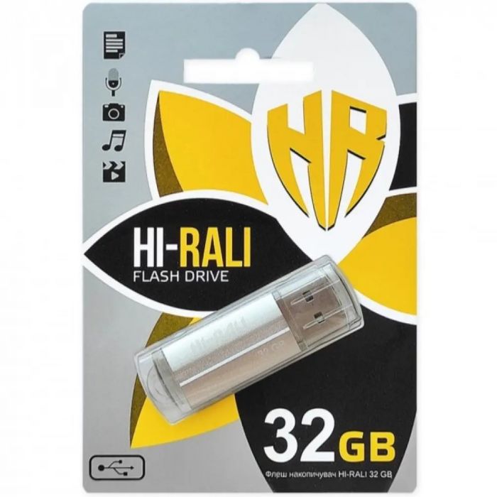 Флеш-накопичувач USB 32GB Hi-Rali Corsair Series Silver (HI-32GBCORSL)
