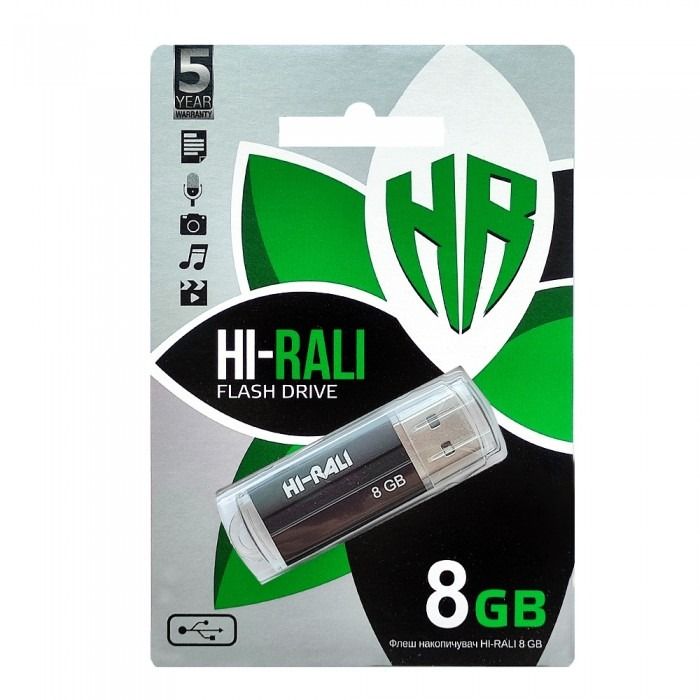 Флеш-накопичувач USB 8GB Hi-Rali Corsair Series Black (HI-8GBCORBK)