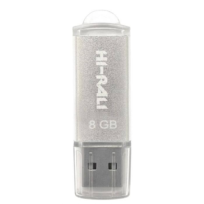Флеш-накопичувач USB 8GB Hi-Rali Rocket Series Silver (HI-8GBVCSL)