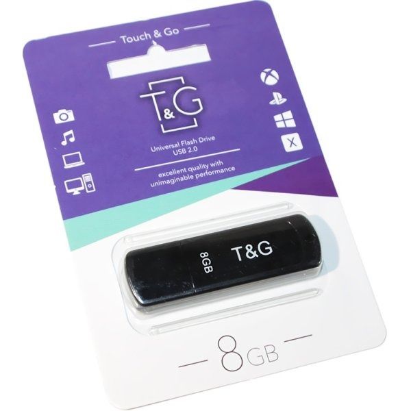 Флеш-накопичувач USB 8GB T&G 011 Classic Series Black (TG011-8GBBK)