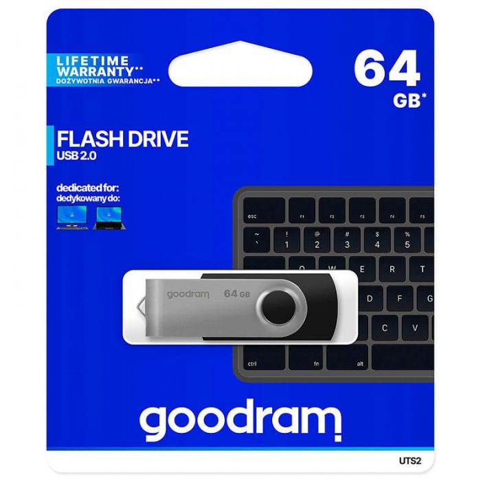 Флеш-накопичувач USB2.0 64GB GOODRAM UTS2 (Twister) Black (UTS2-0640K0R11)