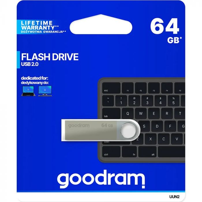 Флеш-накопичувач USB2.0 64GB GOODRAM UUN2 (Unity) Silver (UUN2-0640S0R11)