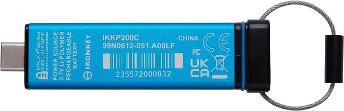 Флеш-накопичувач USB3.2 128GB Kingston IronKey Keypad 200 Type-C Blue (IKKP200C/128GB)
