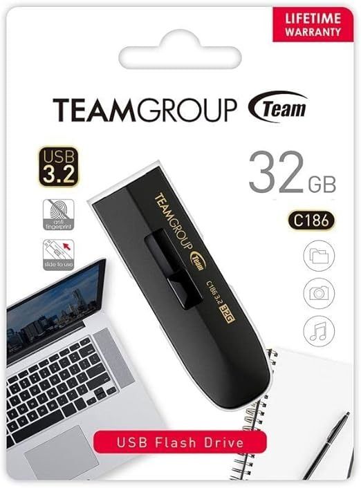 Флеш-накопичувач USB3.2 32GB Team C186 Black (TC186332GB01)