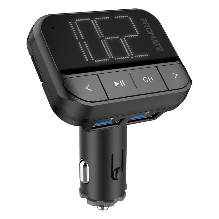 FM-трансмітер Promate ezFM-2 AUX/SD/USB Black