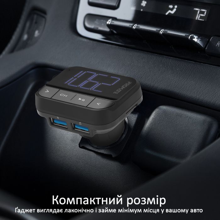 FM-трансмітер Promate ezFM-2 AUX/SD/USB Black