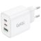Зарядний пристрій Foneng GaN10 (1хUSB, 2хUSB-C) 65W White (GaN10-EU-CH-TC-W) + кабель USB Type-C