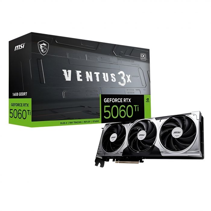 Відеокарта GF RTX 5060 Ti 16GB GDDR7 Ventus 3X OC MSI (GeForce RTX 5060 Ti 16G VENTUS 3X OC)