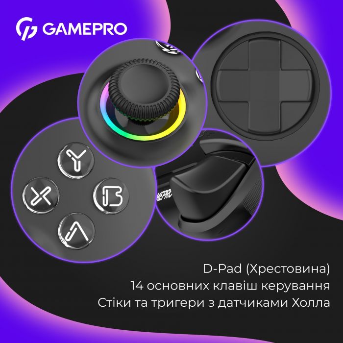 Геймпад GamePro із зарядною станцією GPX13BDOC Black