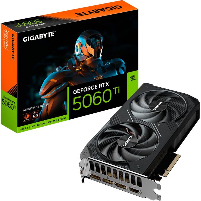 Відеокарта GF RTX 5060 Ti 16GB GDDR7 Windforce Gigabyte (GV-N506TWF2-16GD)