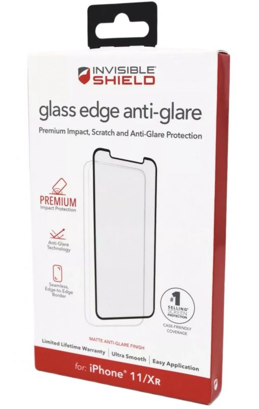 Захисне скло Zagg InvisibleShield Glass Edge Anti-Glare для Apple iPhone XR/11 Black (200104111)