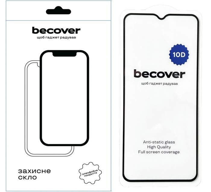 Захисне скло BeCover для Motorola Moto E13 10D Black (711520)