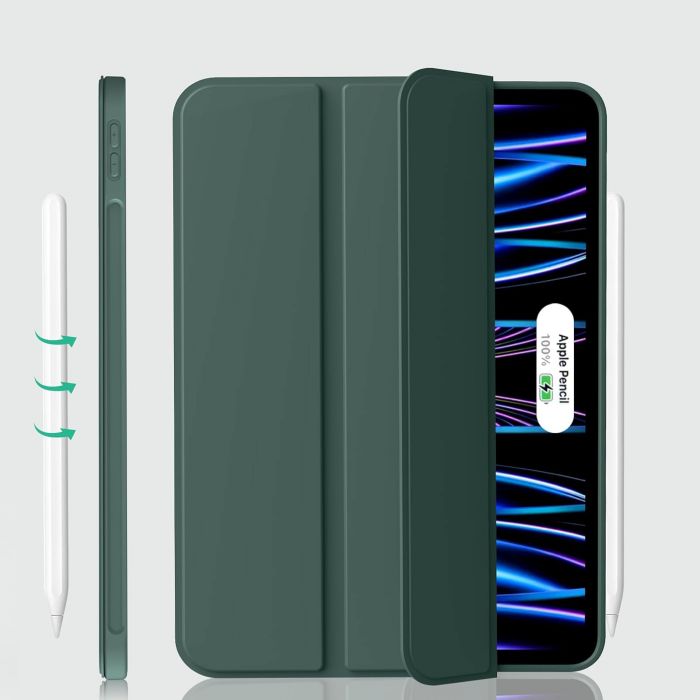 Чохол-книжка BeCover Tri Fold Soft TPU Silicone для Apple iPad Pro 11" M4 2024 Dark Green (711746)