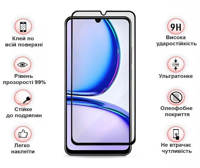 Захисне скло BeCover для Realme C61 Black (711809)