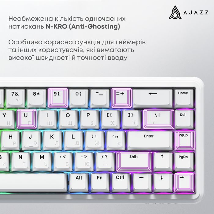 Клавіатура Ajazz AK680 Max Magnetic Switch White (AK680-WM-W-A)