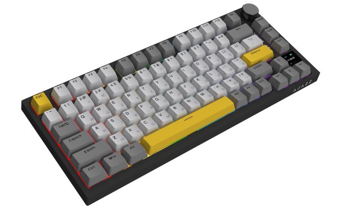 Клавіатура бездротова Ajazz AK820 Pro Flying Fish Switch Black RGB With Screen (AK820PRO-FF-BGY)