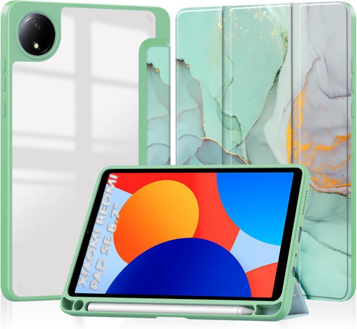 Чохол-книжка BeCover Soft Edge TPU для Xiaomi Redmi Pad SE 8.7 Green Marble (712574)