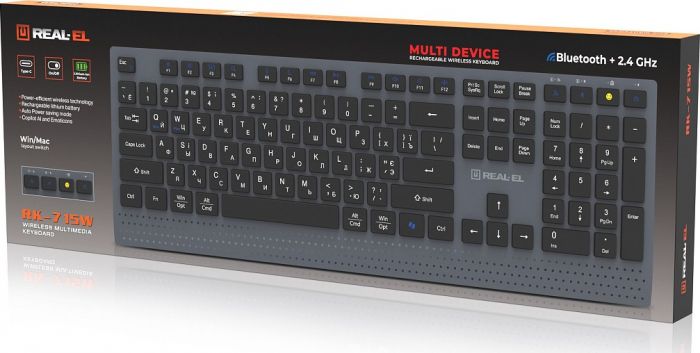 Клавіатура бездротова REAL-EL RK-715W