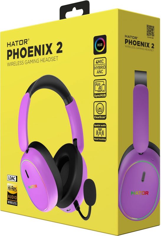 Гарнiтура Hator Phoenix 2 Wireless Violet (ESH42)