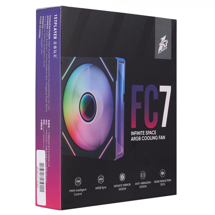 Вентилятор 1stPlayer FC7 Black (FC7-BK-1IN1)