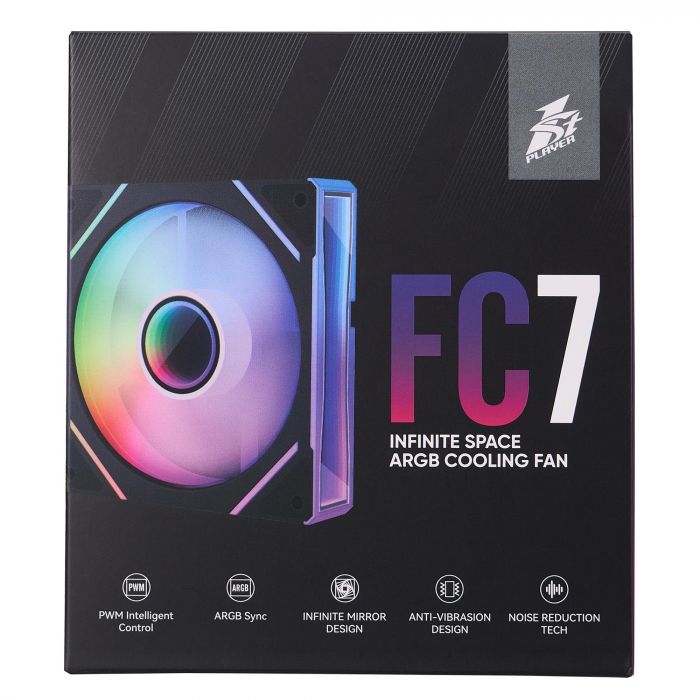 Вентилятор 1stPlayer FC7 Black (FC7-BK-1IN1)
