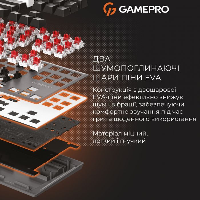 Клавіатура GamePro Genesis Joker MK124G Outemu Red Swithes USB Gray