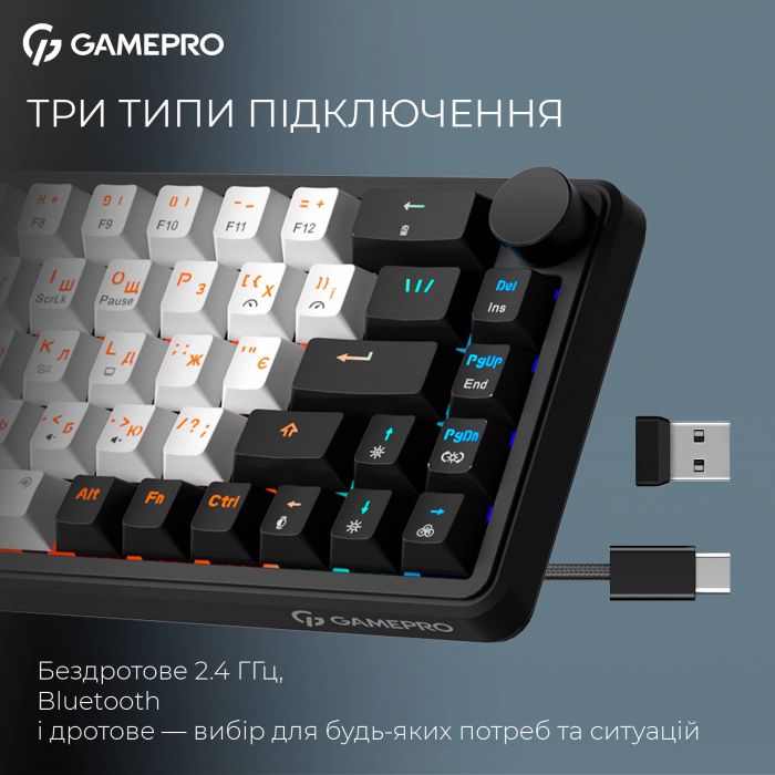 Клавіатура бездротова GamePro Asgard Valhalla MK210B Pro Black