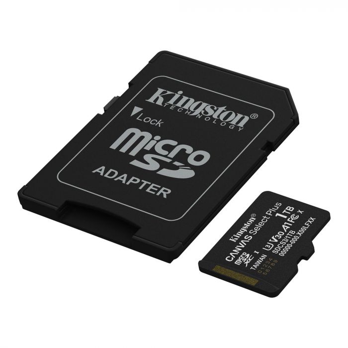 Карта пам`яті MicroSDXC 1TB UHS-I Class 10 Kingston Canvas Select Plus R150MB/s + SD адаптер (SDCS3/1TB)