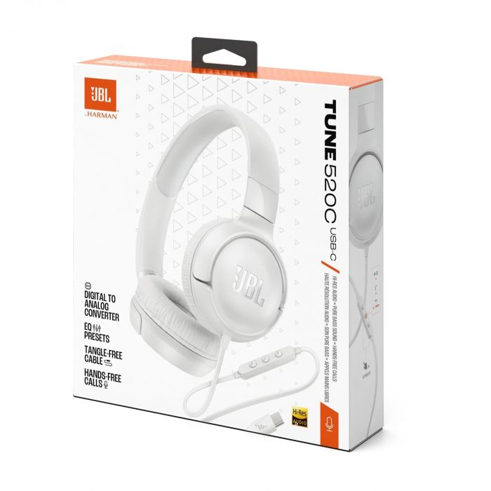 Гарнiтура JBL Tune 520C White (JBLT520CWHT)