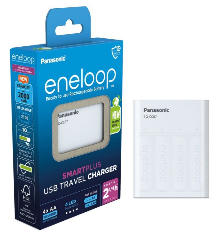 Зарядний пристрій Panasonic Eneloop ready USB in/out з функцією Power Bank + AA 2000 mAh