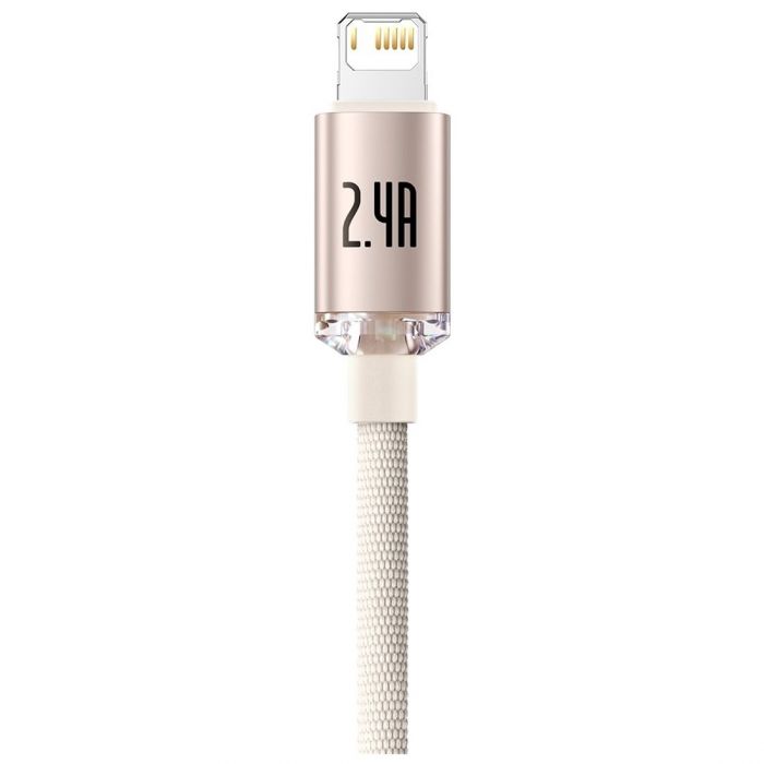 Кабель Baseus Crystal Shine USB - Lightning (M/M), 2.4A, 2 м Pink (CAJY001204)