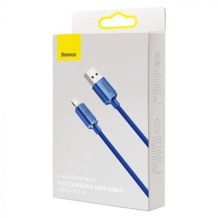 Кабель Baseus Crystal Shine USB - Lightning, 2.4A, 2м Blue (CAJY000103)