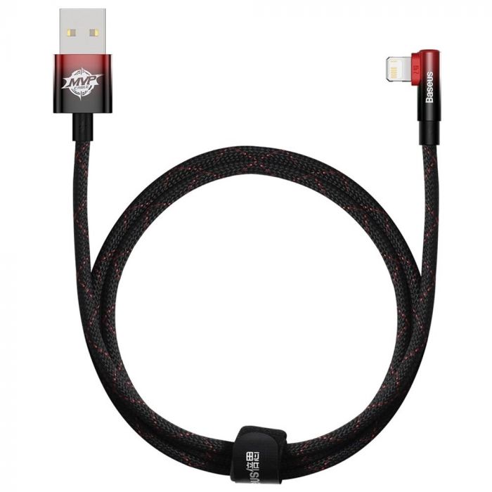 Кабель Baseus MVP 2 USB - Lightning, 2.4A, 1м Black/Red (CAVP000020)
