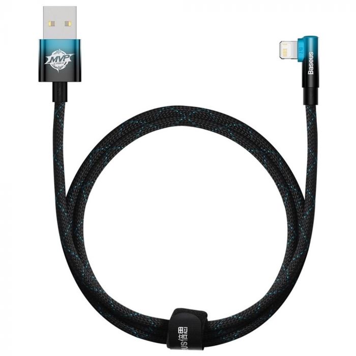 Кабель Baseus MVP 2 USB - Lightning (M/M), 2.4A, 1 м Black/Blue (CAVP000021)