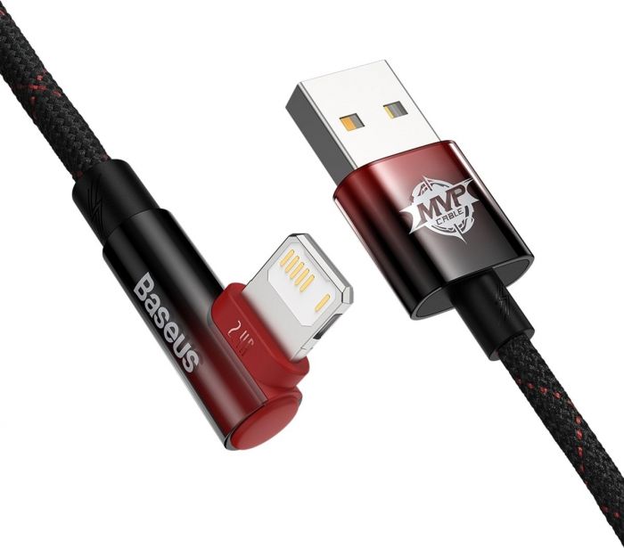 Кабель Baseus MVP 2 USB - Lightning, 2.4A, 1м Black/Red (CAVP000020)