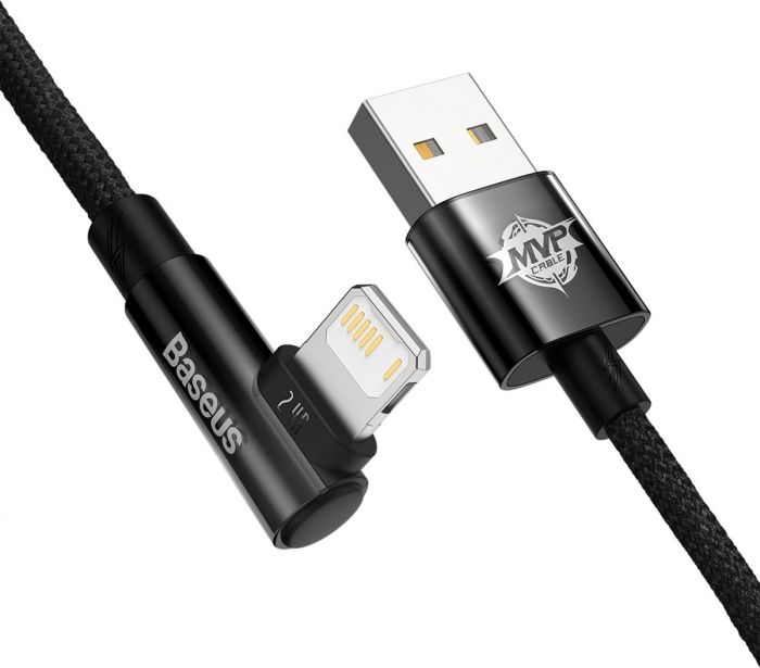 Кабель Baseus MVP 2 USB - Lightning, 2.4A, 2м Black (CAVP000101)