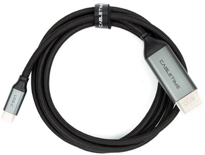 Кабель Cabletime USB Type-C - DisplayPort (M/M), 4K, Ultra HD, 1.8м, V1.2, Black (CA913305)