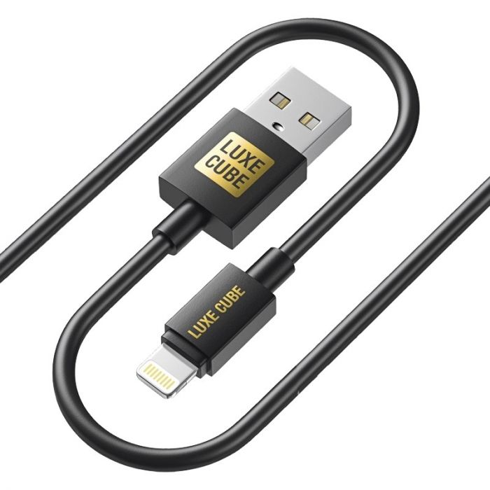 Кабель Luxe Cube USB - Lightning (M/M), 3А, 2 м, чорний (8886888698445)