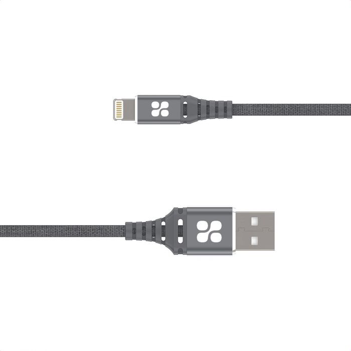 Кабель Promate NerveLink-i USB - Lightning (M/M), 2.4 A, 1.2 м, Grey
