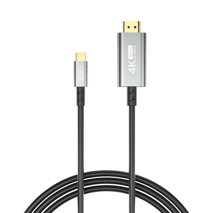 Кабель XO HDMI V 1.4 - USB Type-C (M/M), 1.8 м, Black (GB019-CHDMI.tranish)