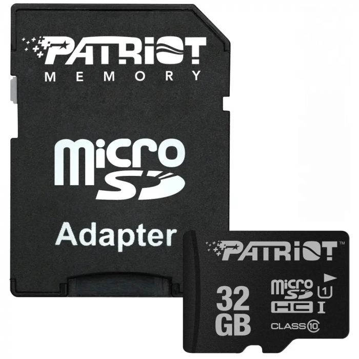 Карта пам`яті  MicroSDHC  32GB UHS-I Class 10 Patriot LX + SD-adapter (PSF32GMCSDHC10)