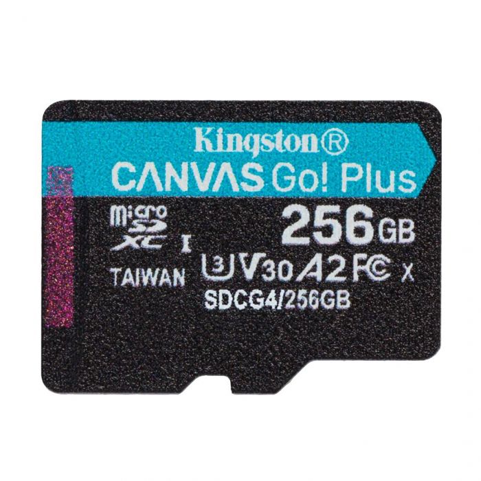 Карта пам`яті MicroSDXC  256GB UHS-I/U3 Class 10 Kingston Canvas Go! Plus R200/W160MB/s (SDCG4/256GBSP)