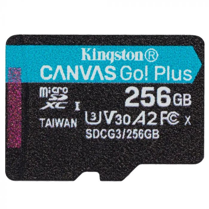 Карта пам`яті MicroSDXC 256GB UHS-I/U3 Class 10 Kingston Canvas Go! Plus R170/W90MB/s (SDCG3/256GBSP)